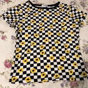 Checkered sunflower shirt